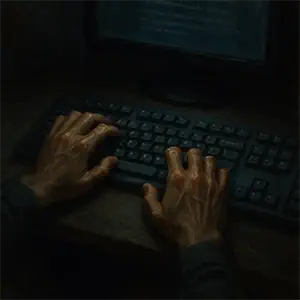 Teclado con Ctrl + Z iluminado y fondo oscuro