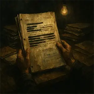 Se ve un informe entre dos manos