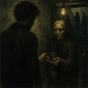 Una anciana entrega una llave a Einar