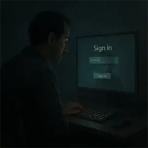 Pantalla de inicio de sesión con reflejo extraño