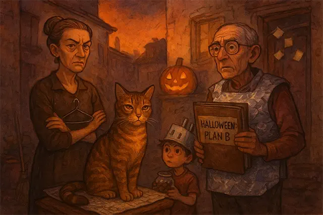 Algunos vecinos de los del fondo preparados para sobrevivir a Halloween